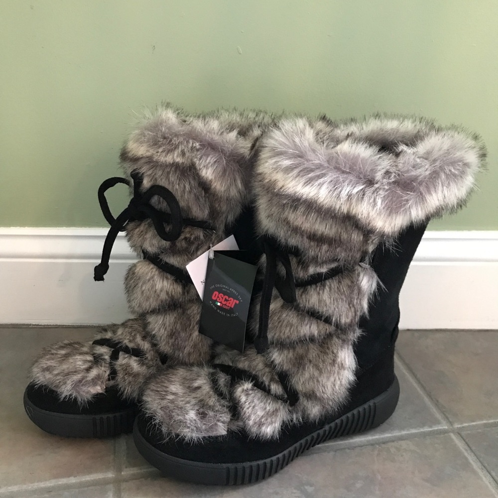 NEW OSCAR SPORT APRES SKI BOOTS, FAUX FUR, ITALY